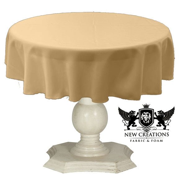 Tablecloth Dull Bridal Satin Fabric - Solid Color, 45" Round (1 Piece)
