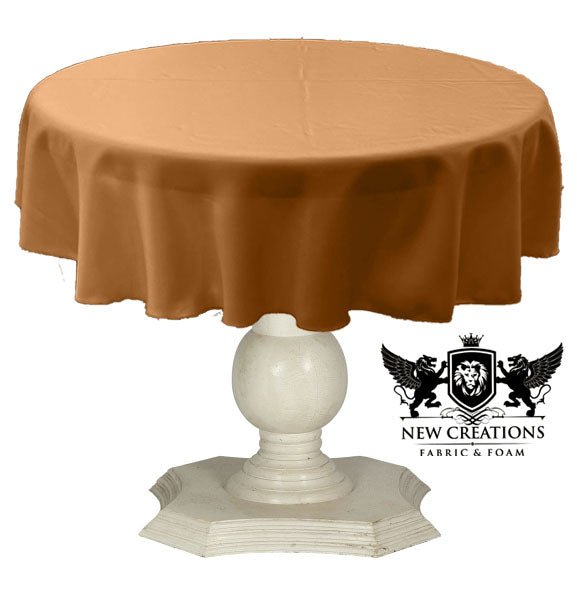 Tablecloth Dull Bridal Satin Fabric - Solid Color, 45" Round (1 Piece)