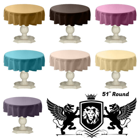 Dull Bridal Satin Fabric - Solid Color, 51" Round (1 Piece)