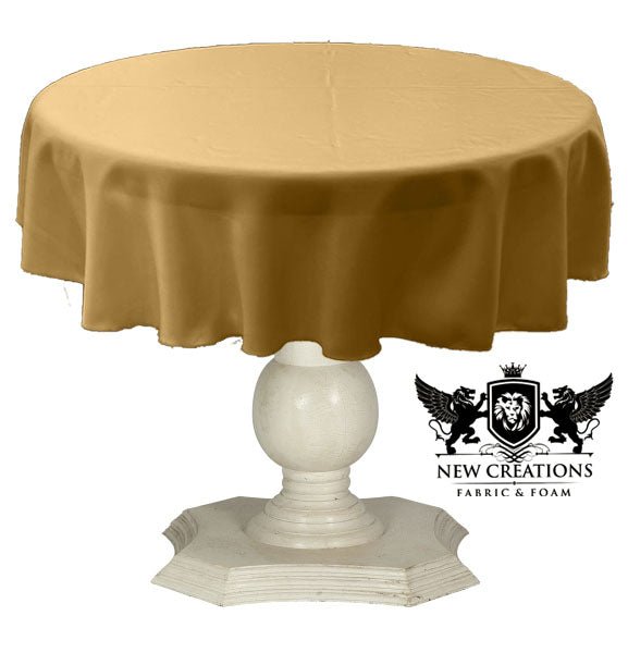 Tablecloth Dull Bridal Satin Fabric - Solid Color, 58" Round (1 Piece)