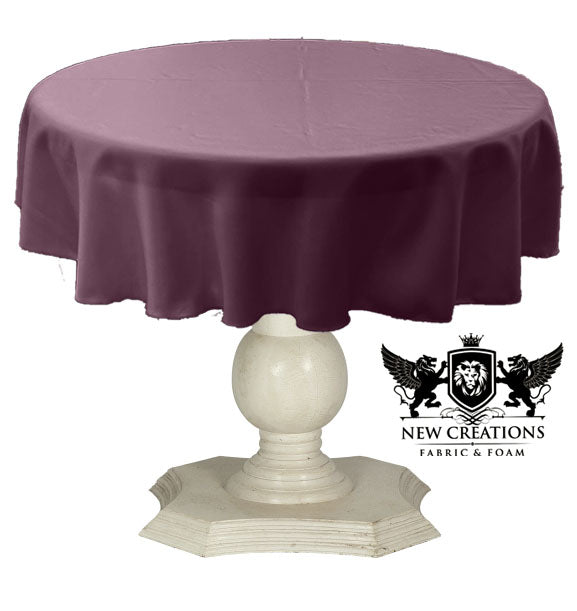 Tablecloth Dull Bridal Satin Fabric - Solid Color, 58" Round (1 Piece)
