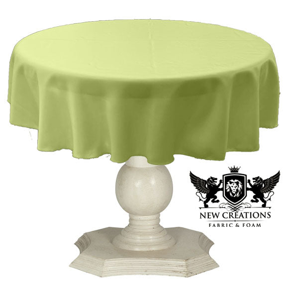Tablecloth Dull Bridal Satin Fabric - Solid Color, 58" Round (1 Piece)