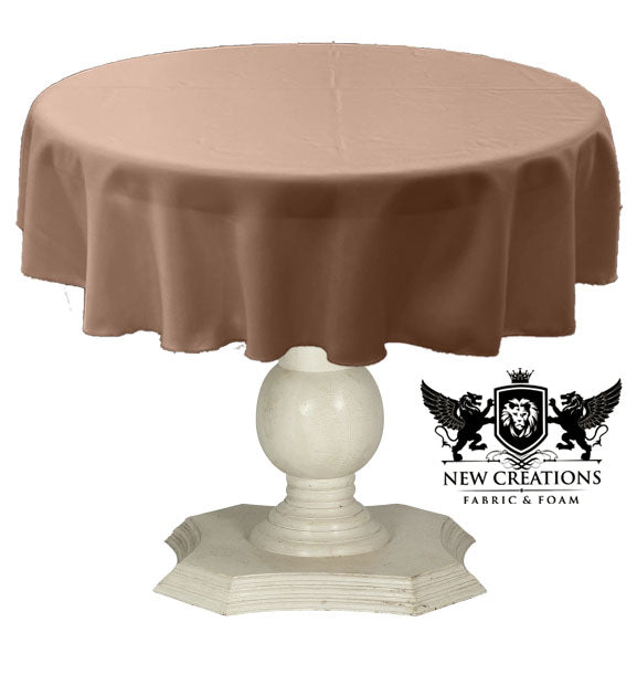 Tablecloth Dull Bridal Satin Fabric - Solid Color, 58" Round (1 Piece)