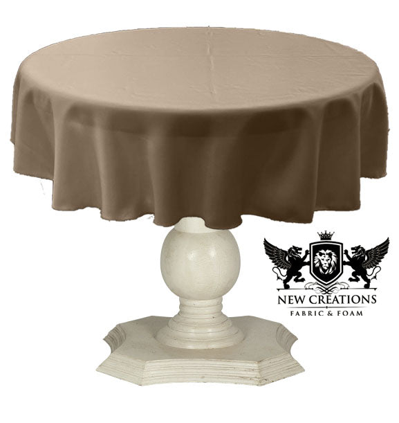 Tablecloth Dull Bridal Satin Fabric - Solid Color, 58" Round (1 Piece)