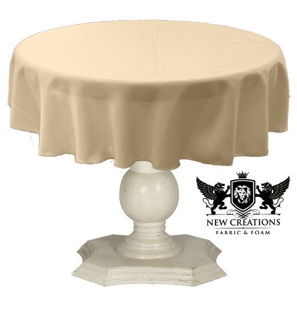 Tablecloth Dull Bridal Satin Fabric - Solid Color, 58" Round (1 Piece)