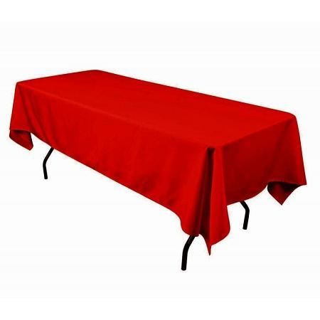 Red 100% Polyester Rectangular Tablecloth 60″ x 126″