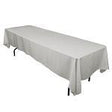 Silver 100% Polyester Rectangular Tablecloth 60″ x 126″