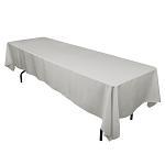 Silver 100% Polyester Rectangular Tablecloth 60″ x 126″