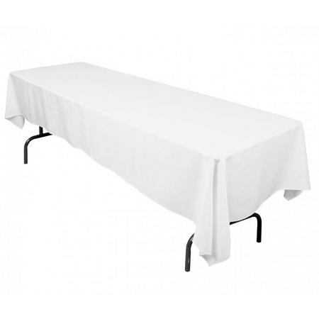 White 100% Polyester Rectangular Tablecloth 60″ x 126″