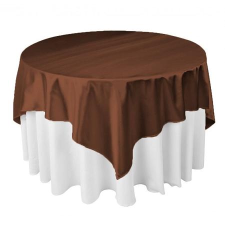 Chocolate Brown Square Polyester Overlay Tablecloth 60″ x 60″