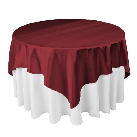 Burgundy Square Polyester Overlay Tablecloth 60″ x 60″