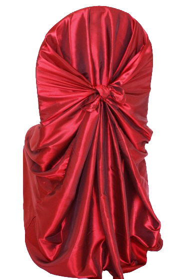 Apple Red Taffeta Universal Self Tie Chair Cover