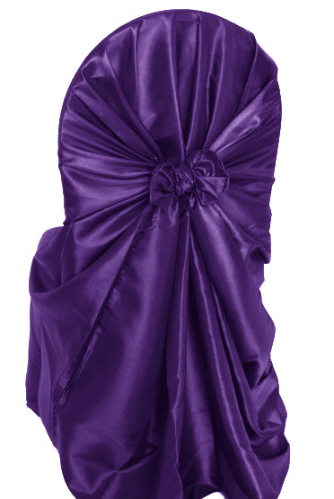 Eggplant Taffeta Universal Self Tie Chair Cover