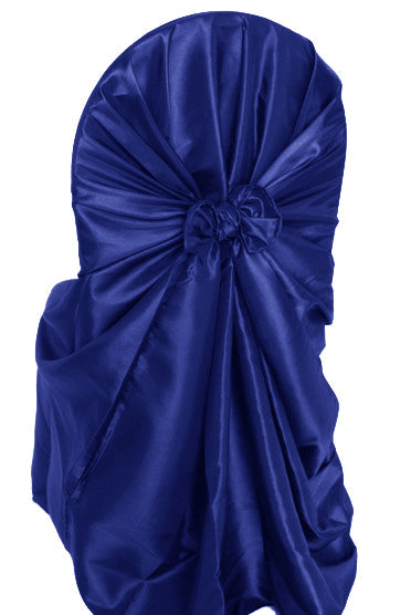 Navy Blue Taffeta Universal Self Tie Chair Cover