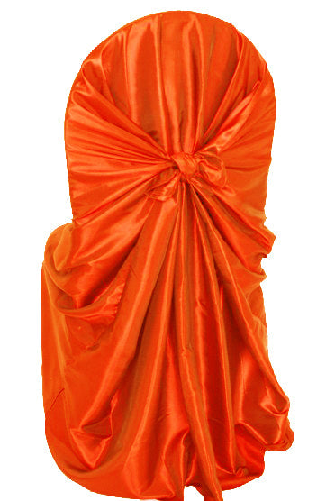 Orange Taffeta Universal Self Tie Chair Cover