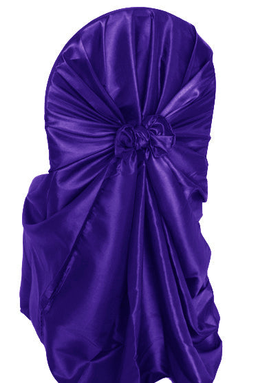 Regency Purple Taffeta Universal Self Tie Chair Cover