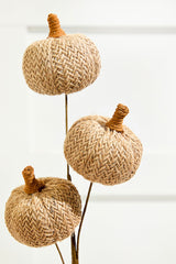 25” Tan Triple Natural Weave Autumn Pumpkin Spray