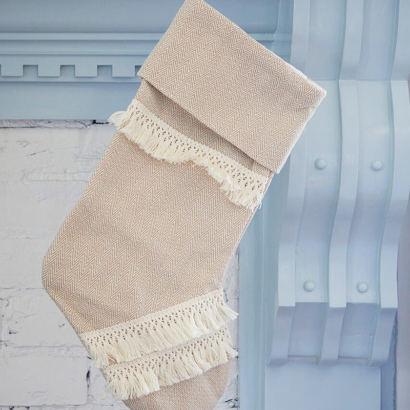 Tan Chevron Pattern Stocking