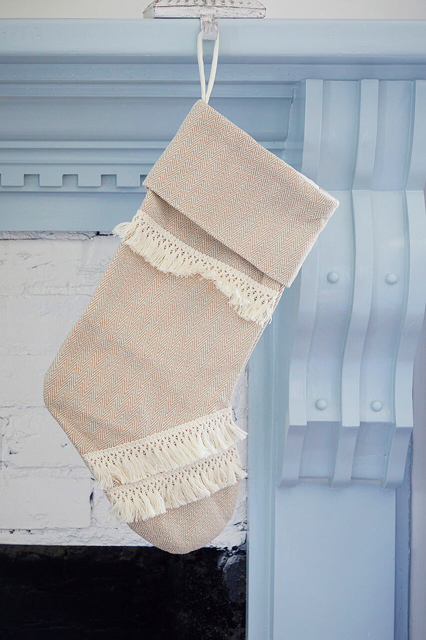 Tan Chevron Pattern Stocking