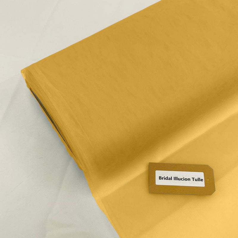 Tangerine Bridal Illusion Polyester Tulle Fabric - Tangerine Sheer Tulle, 108" Width (1 Roll)