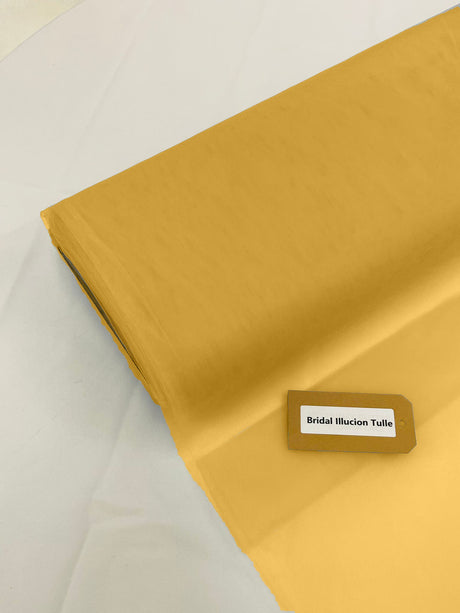 Tangerine Bridal Illusion Polyester Tulle Fabric - Tangerine Sheer Tulle, 108" Width (1 Roll)