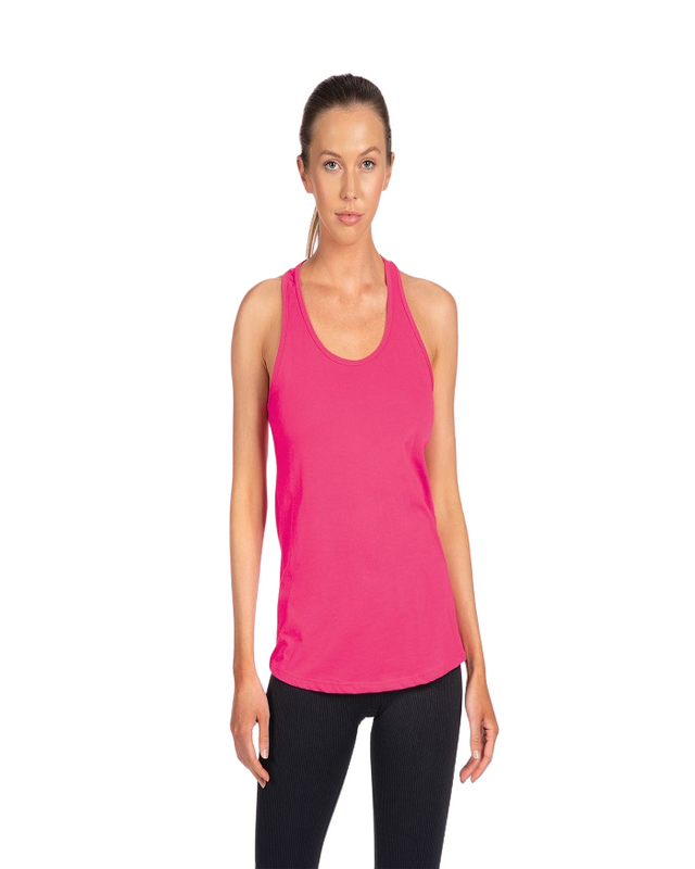 Next Level Women Tank Top Lightweight Cotton Poly Jersey Fabric - Raspberry, Racerback, 30 Singles, 135 Grams, 4.0 Oz (1 Piece)