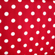 Swim Knit Nylon Lycra Tan Polka Dots on Red