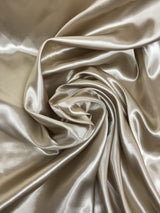 Taupe Medium Satin Polyester Fabric - Taupe, Satin, 58"-60" Wide