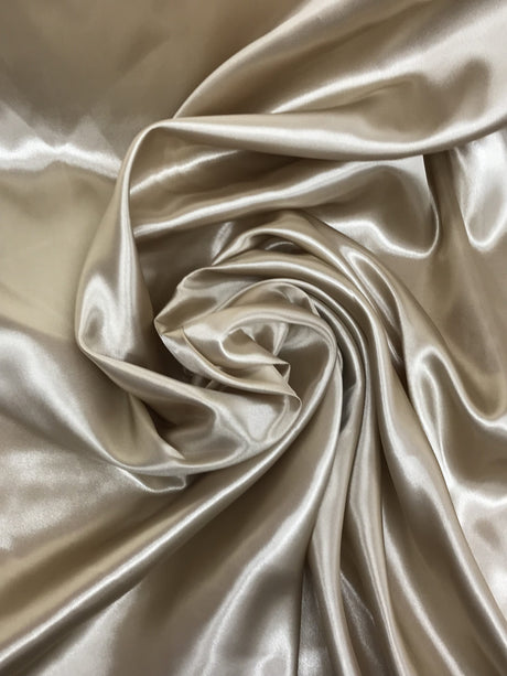 Taupe Medium Satin Polyester Fabric - Taupe, Satin, 58"-60" Wide