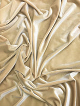 Taupe Stretch Velvet Fabric - Taupe, 58"-60" Width (1 Yard)