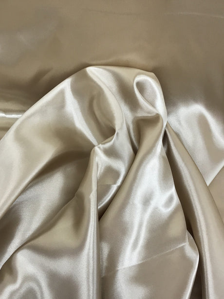 Taupe Medium Satin Polyester Fabric - Taupe, Satin, 58"-60" Wide