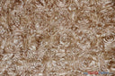Rosette Satin Polyester Fabric - 3D Satin Floral Embroidery, 52/54" Width (Yards, Bolts, Sample Swatch)