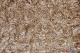 Rosette Satin Polyester Fabric - 3D Satin Floral Embroidery, 52/54" Width (Yards, Bolts, Sample Swatch)