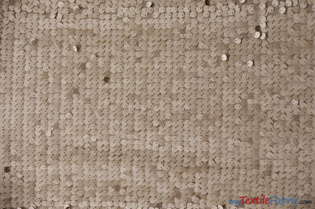 New York Dazzle Polyester Sequins Fabric - 6Mm Sequins, Semi Solid Mesh Sheer Background, 52" Width, Multiple Colors (1 Yard)