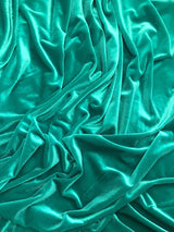 Teal Green Stretch Velvet Fabric - Teal Green, 58"-60" Width