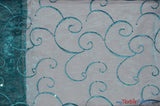 Ferial Organza Embroidery Polyester Fabric - Embroidered Floral Sheer With Sequins, 52/54" Width, Multiple Colors (1 Yard)