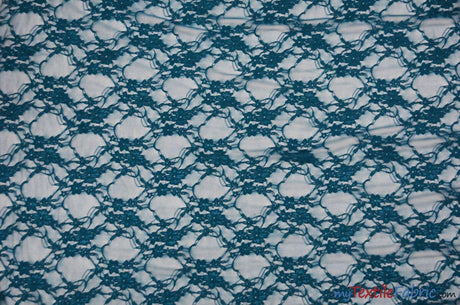 Giselle Floral Lace Polyester Spandex Fabric - Sheer Vintage Stretch Lace, 58/60" Width, Multiple Colors (1 Yard)