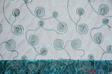 Donatello Organza Embroidery Fabric - Embroidered Floral Sheer, 54" Width, Multiple Colors (1 Yard)