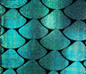 8 Colors Shiny Holographic Foil Mermaid Scales Pattern On Black Stretch Nylon Spandex Shiny Tricot Fabric - Black, Mermaid Scales, 58 To 60 Inches Wide