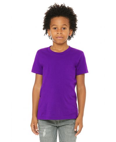 Bella Canvas 3001Y Youth Short Sleeve Cotton Fabric - Team Purple, Crew Neck, Short Sleeve (1 Piece)