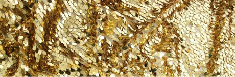 Tear Drop Sequins Polyester Fabric - Hanging Sequins On Mesh, Gold, Silver, Blush Pink, 50/52" Width (1 Yard)