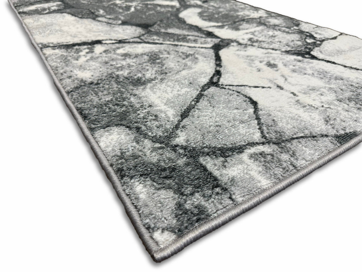Tess 911 Gray Polyester Area Rug - Gray, TES911 Gray (5' 3" X 7' 4")