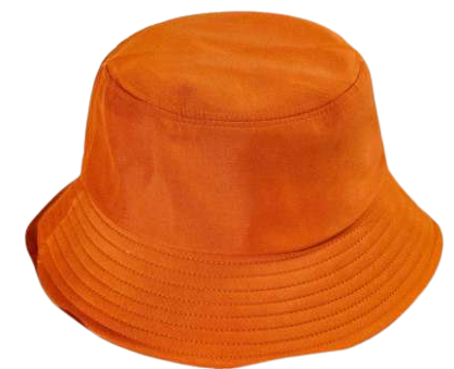 Bucket Hats Cotton Fabric - Texas Orange, 56-58CM Head Size (1 Unit)