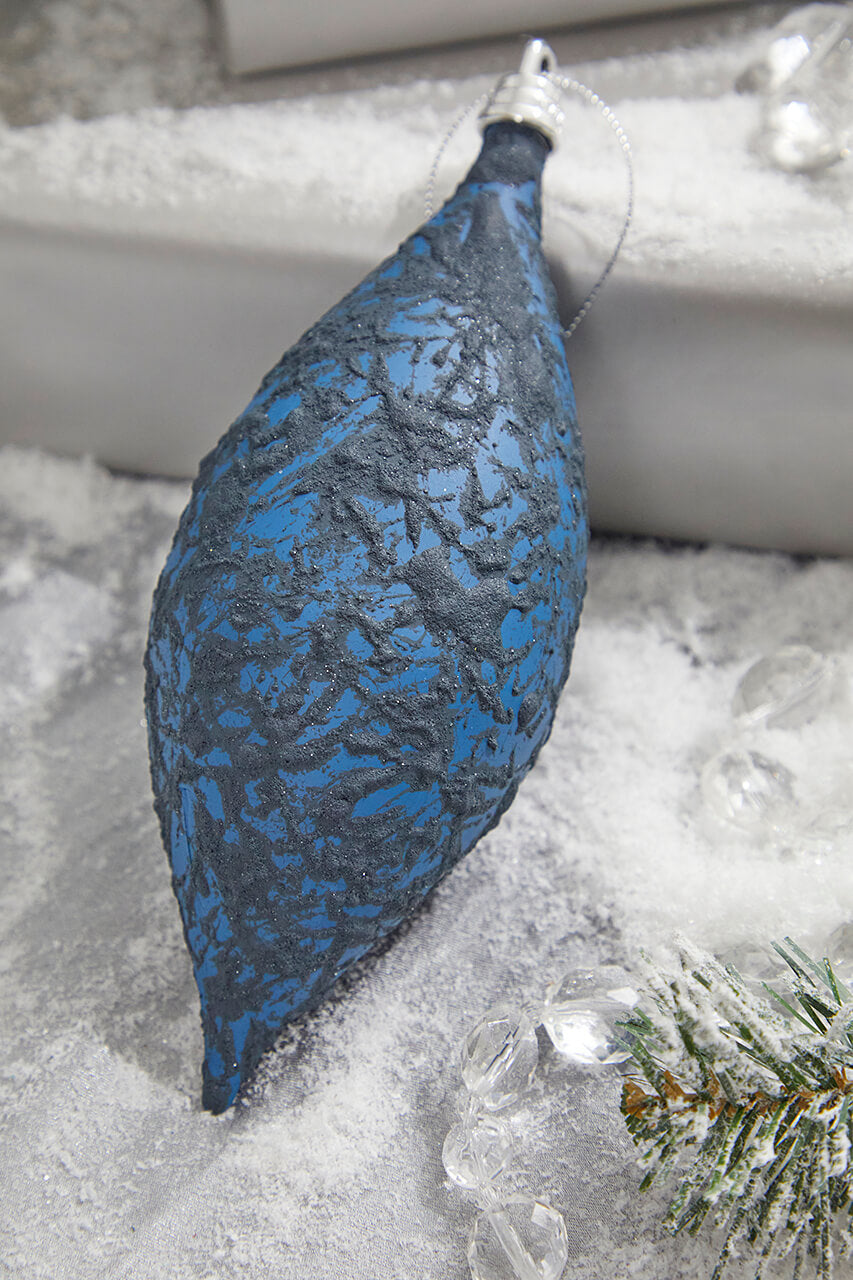 7" Blue Drop Ornament