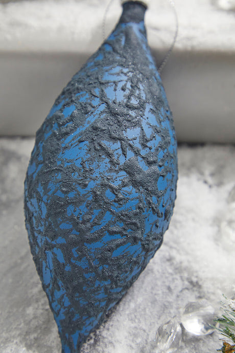 7" Blue Drop Ornament