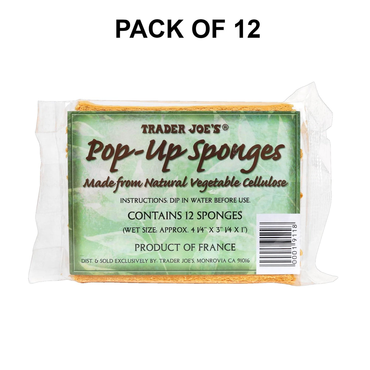 Trader Joe’s Pop-Up Sponges | made from Natural Vegetable Cellulose | 1 Each