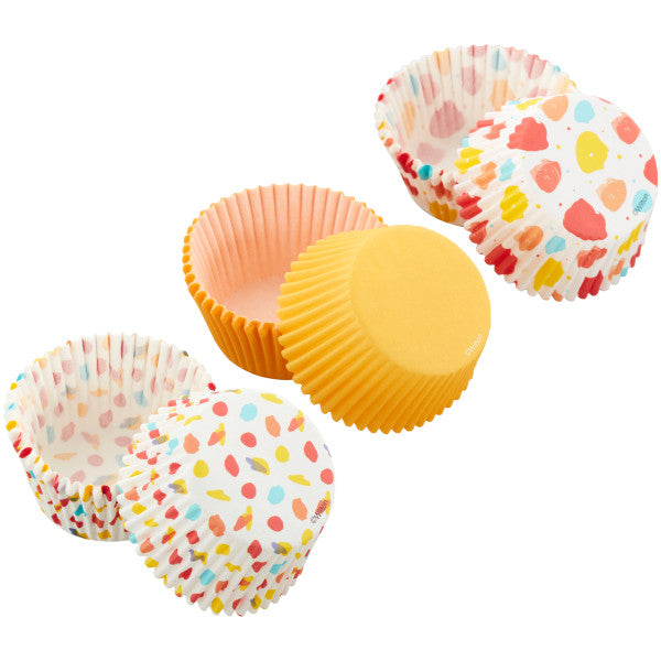 Wilton Large Polka Dot, Small Polka Dot and Yellow Standard Baking Cups, 75-Count