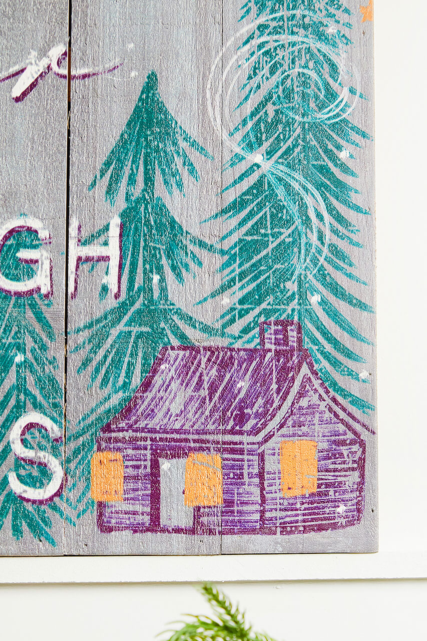 20" x 16" Through the Woods Wooden Sign