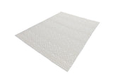 TIA 101 Microfiber Chenille Area Rug Fabric - Soft White/Cream Bohemian Motif, High-Low Texture, 5' 3" X 7' 6" And 7' 9" X 10' 5" (1 Rug)