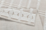 TIA 104 Area Rug - Cream/Beige Bohemian Motif, High-Low Soft-Touch Texture (3 Sizes)